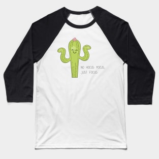 Happy cartoon cactus character in meditation pose Baseball T-Shirt